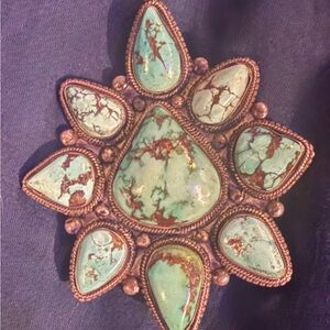 Real Turquoise Western Belt Buckle | Vintage Statement Southwestern